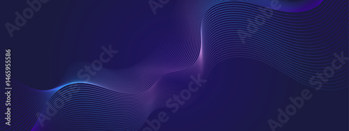 Abstract blue and purple lines on dark blue background. Suitable for digital art, backgrounds, graphic design, and futuristic concepts.