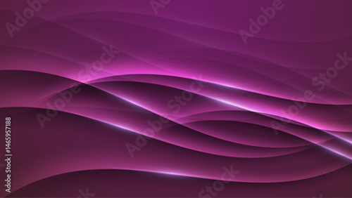 Glowing purple waves on a dark background ideal for graphic design projects, futuristic concepts, technology themes, and abstract backgrounds.