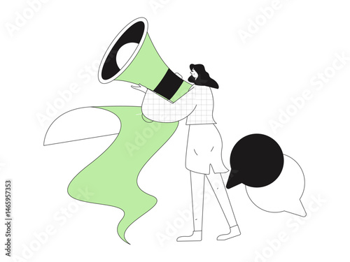 Personnel doing job interview flat vector concept operation hand drawn illustration
