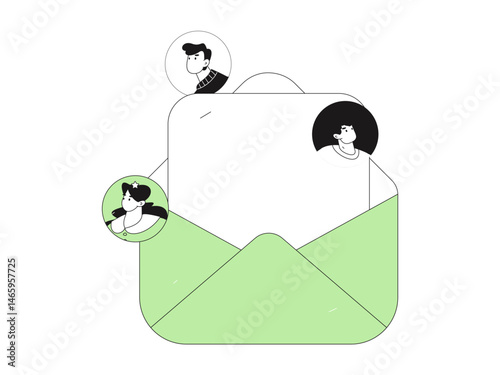 Personnel doing job interview flat vector concept operation hand drawn illustration
