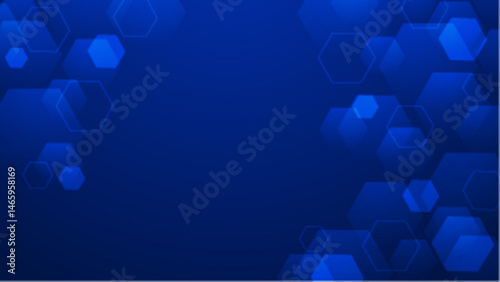 Blue blurred hexagons background suitable for technology presentations, digital designs, abstract concepts, and modern themed projects. Great for web banners.