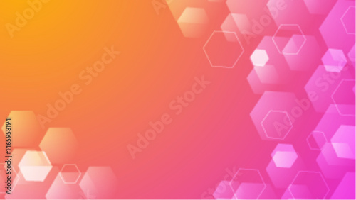 Pink and orange abstract background with hexagonal patterns. Ideal for modern designs, website banners, and technology elated projects. Great for vibrant creatives.