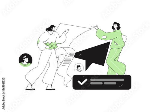 Personnel doing job interview flat vector concept operation hand drawn illustration
