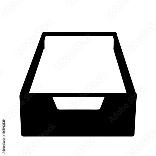 file tray vector silhouette icon - ideal for business, office, or remote work graphics.