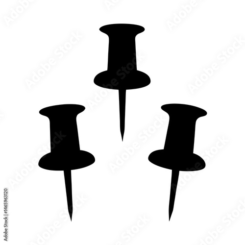 office bulletin board pins vector silhouette icon - ideal for business, office, or remote work graphics.