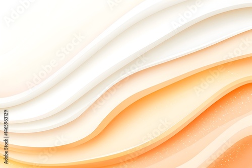 Abstract background with layered, wavy shapes in soft, warm peach and cream tones.  Subtle texture adds depth