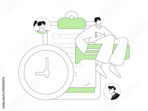 Personnel doing job interview flat vector concept operation hand drawn illustration
