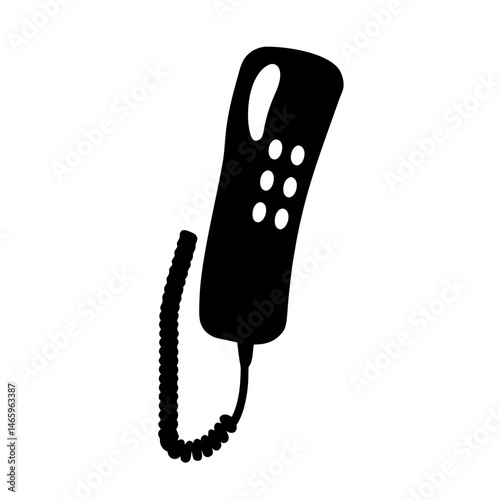 office phone vector silhouette icon - ideal for business, office, or remote work graphics.