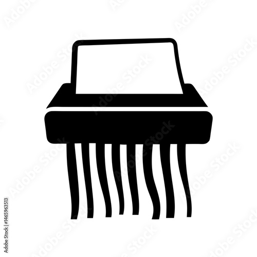 paper shredder vector silhouette icon - ideal for business, office, or remote work graphics.