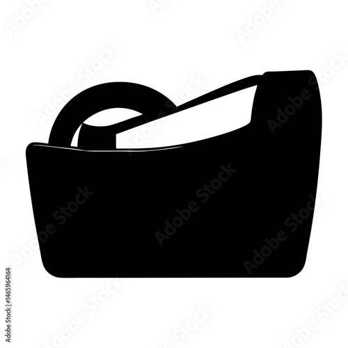 tape dispenser vector silhouette icon - ideal for business, office, or remote work graphics.
