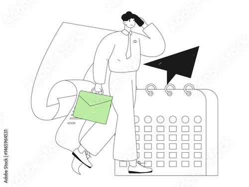 Personnel doing job interview flat vector concept operation hand drawn illustration
