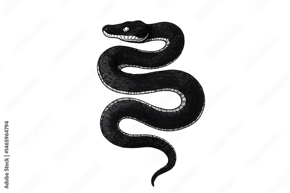 Obraz premium black and white snake