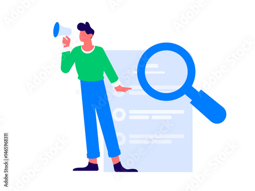 Personnel doing job interview flat vector concept operation hand drawn illustration
