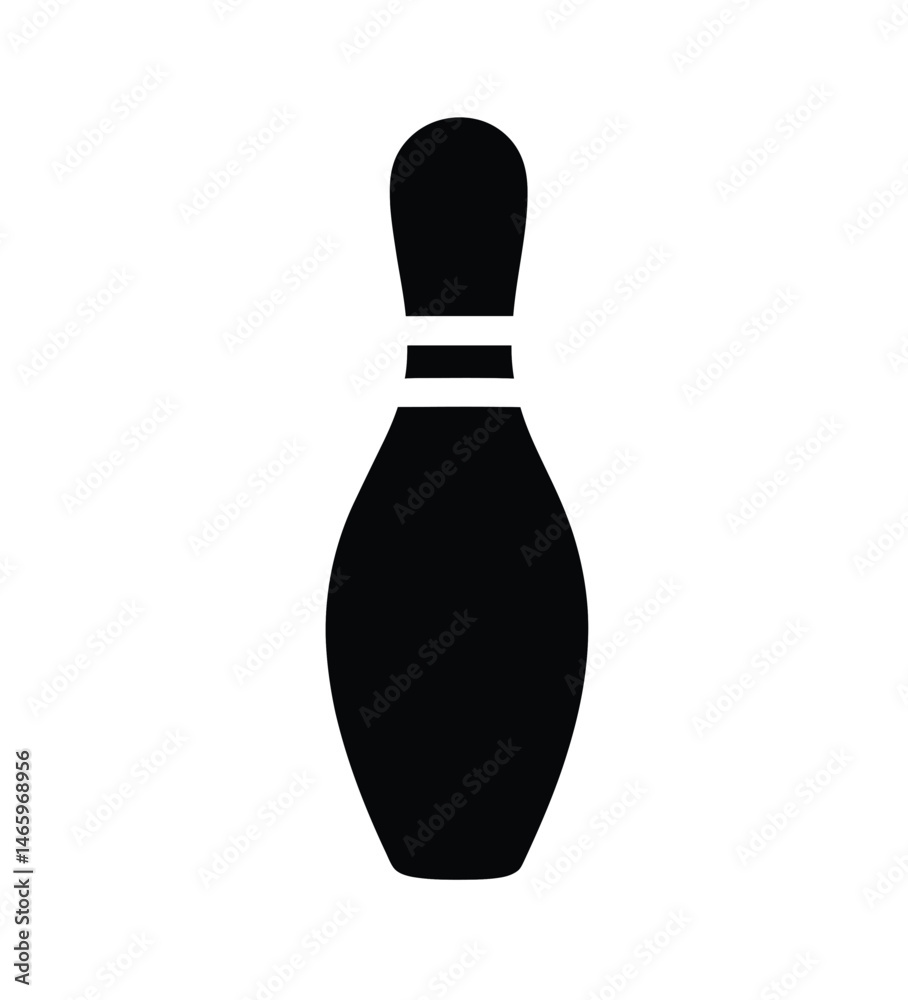 Bowling pin silhouette. This image shows a black silhouette of a bowling pin, which is a simple and flat. Vector clipart illustration design. Bowling pin silhouette. This image shows a black silhouette of a bowling pin, which is a simple and flat. Vector clipart illustration design.