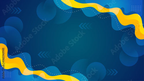 Blue and yellow abstract background with arrows suitable for business presentations, websites, and marketing materials depicting direction or progress.