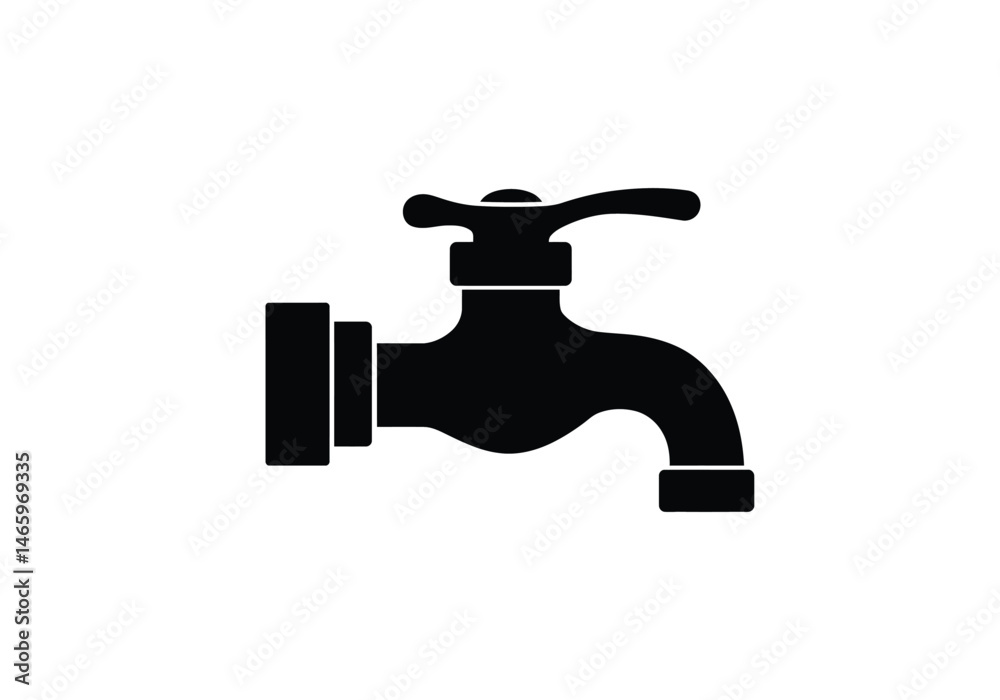 Water faucet silhouette. This image shows a silhouette of a water faucet with a single droplet, emphasizing plumbing, water flow, and utility. Vector clipart illustration design. Water faucet silhouette. This image shows a silhouette of a water faucet with a single droplet, emphasizing plumbing, water flow, and utility. Vector clipart illustration design.