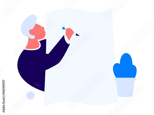 Personnel doing job interview flat vector concept operation hand drawn illustration
