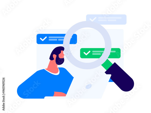 Personnel doing job interview flat vector concept operation hand drawn illustration
