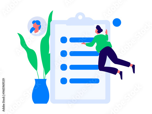 Personnel doing job interview flat vector concept operation hand drawn illustration
