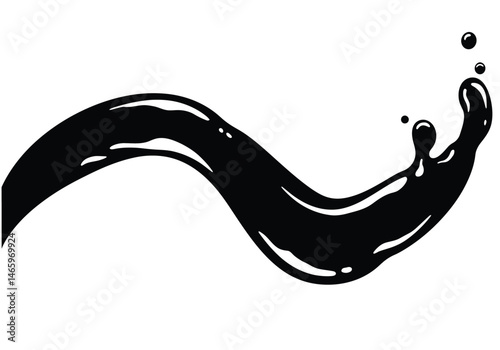 Oil silhouette. This image shows a silhouette representing oil, petroleum, and fuel extraction, depicting its industry significance. Vector clipart illustration design.