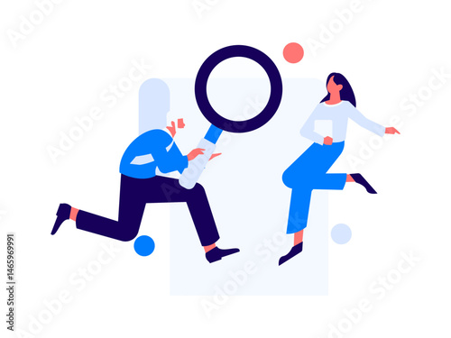 Personnel doing job interview flat vector concept operation hand drawn illustration
