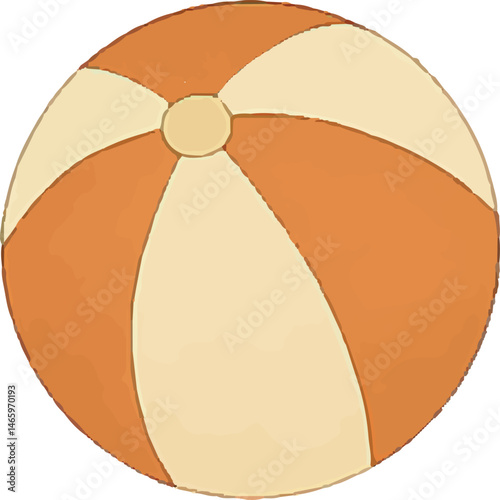 A colorful illustration of a beach ball with warm tones. Perfect for summer beach designs, vacation decor, or playful outdoor graphics