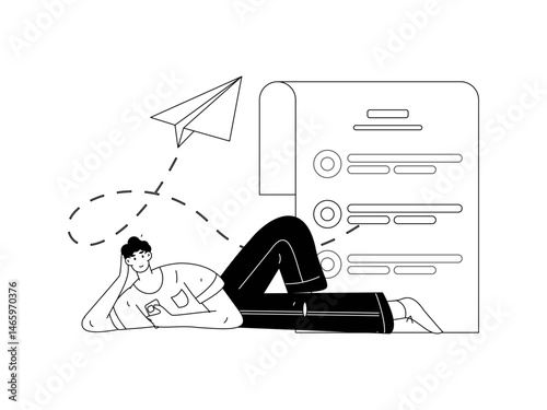 Personnel doing job interview flat vector concept operation hand drawn illustration
