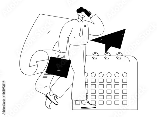 Personnel doing job interview flat vector concept operation hand drawn illustration

