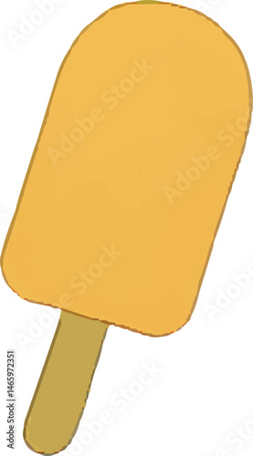 A colorful illustration of an ice pop in warm tones. Perfect for summer beach designs, snack graphics, or vacation treat art