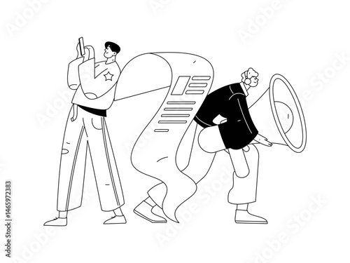Personnel doing job interview flat vector concept operation hand drawn illustration
