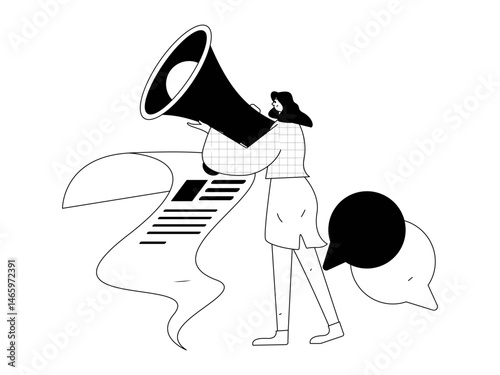Personnel doing job interview flat vector concept operation hand drawn illustration
