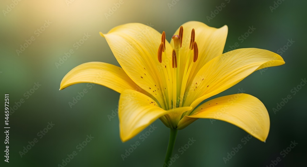 Obraz premium Yellow Lily Flower Close Up