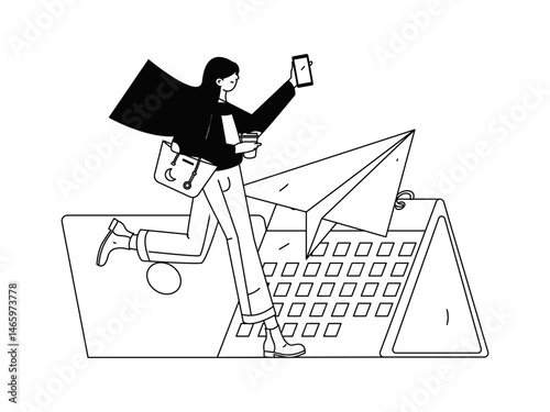 Personnel doing job interview flat vector concept operation hand drawn illustration
