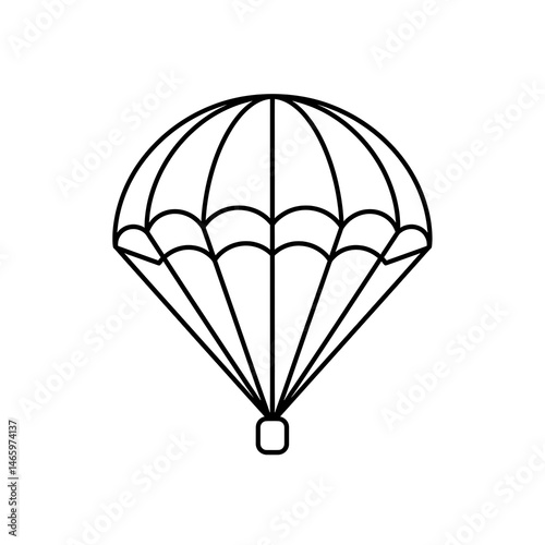 Simple Parachute Outline Icon for Extreme Sports and Adventure Activities