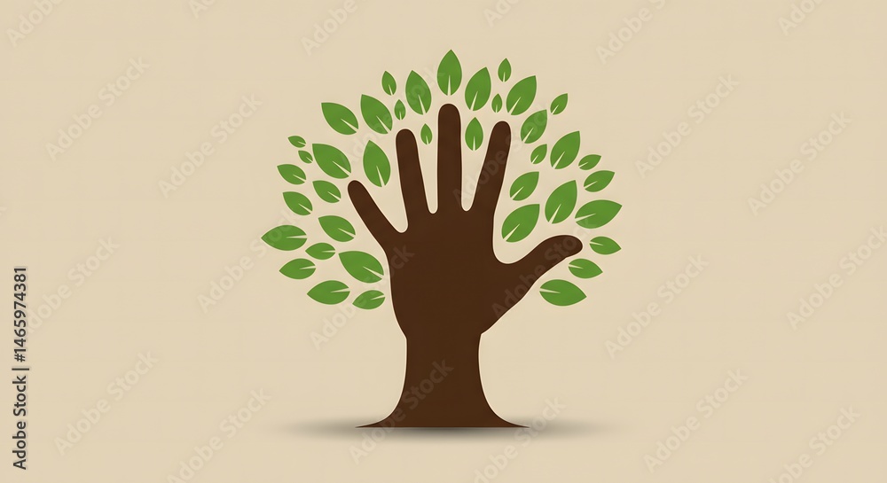 Fototapeta premium Hand Tree Illustration