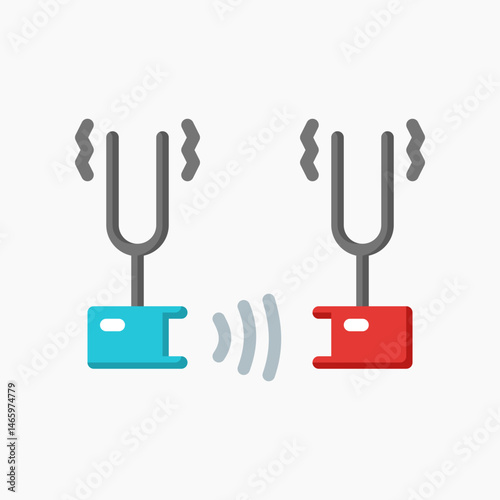 Design Illustration graphic of tuning fork icon with flat style. Suitable for UI, mobile design, web design, etc.