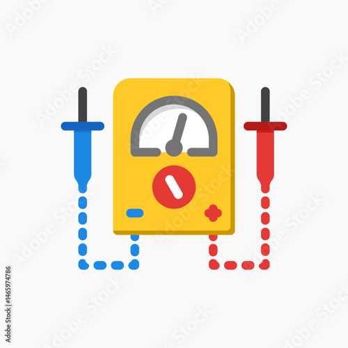 Design Illustration graphic of Voltage Meter icon with flat style. Suitable for UI, mobile design, web design, etc.