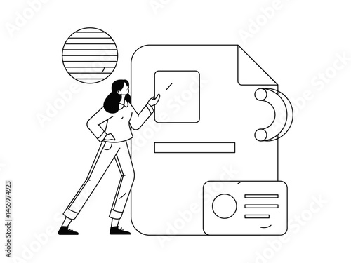 Personnel doing job interview flat vector concept operation hand drawn illustration
