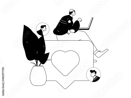 Personnel doing job interview flat vector concept operation hand drawn illustration
