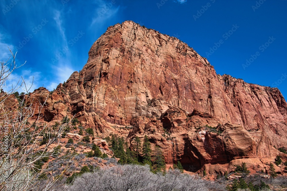 Fototapeta premium Horse Ranch Mountain in Kolob Canyons, Zion National Park in Utah.