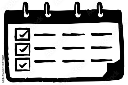 Graphic Representation of a Calendar With Checkboxes to Track Tasks and Events Efficiently Throughout the Month Generative AI