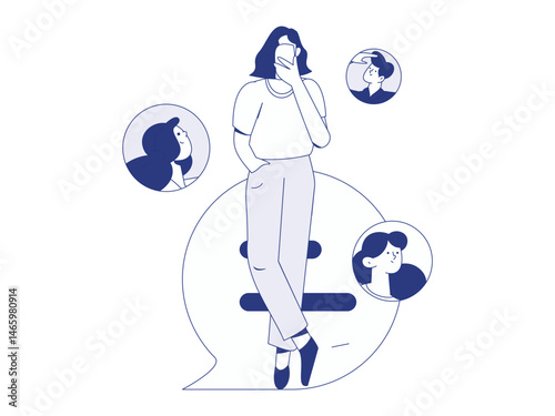 Personnel doing job interview flat vector concept operation hand drawn illustration
