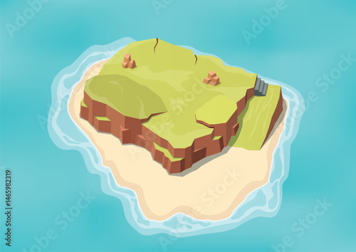 Beautiful isometric nature island