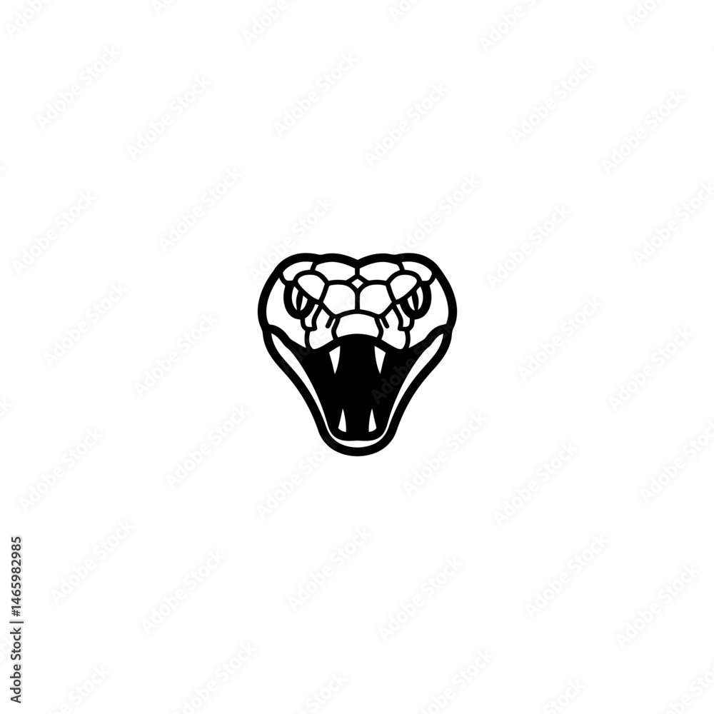 Cobra Head Vector: Striking Serpent Icon for Design Cobra Head Vector: Striking Serpent Icon for Design