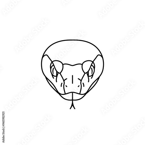 Striking Snake Head: Minimalist Vector Illustration