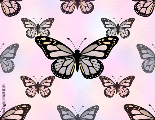 Wallpaper Mural Butterflies on Pastel Background Torontodigital.ca