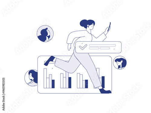 Personnel doing job interview flat vector concept operation hand drawn illustration
