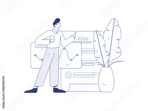 Personnel doing job interview flat vector concept operation hand drawn illustration
