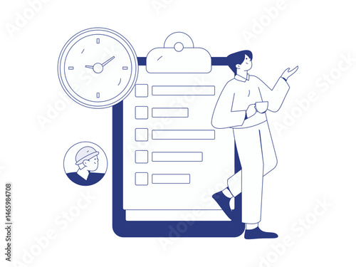 Personnel doing job interview flat vector concept operation hand drawn illustration
