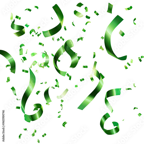 Green confetti explosion